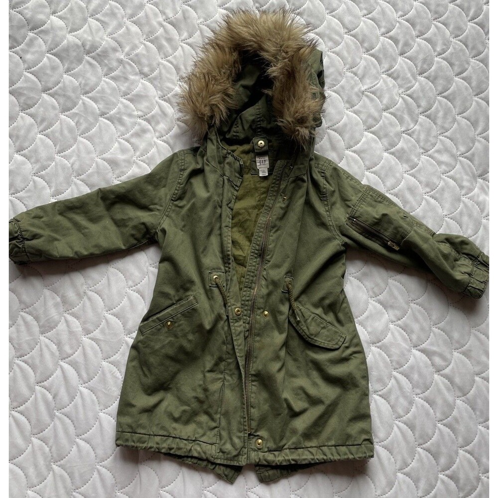 Baby gap Green Parka jacket size 4T *Missing Removable Liner/vest Winter Coat